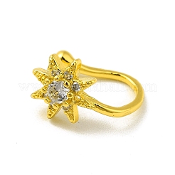 Клипса со звездой из прозрачного кубического циркония на кольцах в носу&nbsp;LS-AJEW-F059-14G