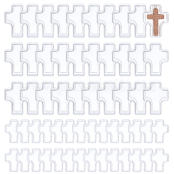 60 шт. 2 стиля крестообразные переносные пластиковые маленькие шкатулки для хранения ювелирных изделий с крышкой&nbsp;AJEW-FH0006-76