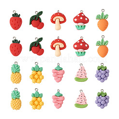 40шт 10 стиля непрозрачные подвески из смолы&nbsp;RESI-BY0001-05