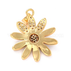 Настоящие 18к позолоченные латунные подвески с микропаве и кубическим цирконием&nbsp;ZIRC-L100-087G