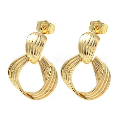 Серьги-гвоздики с подвесками в форме ромба из латуни&nbsp;EJEW-F389-02G