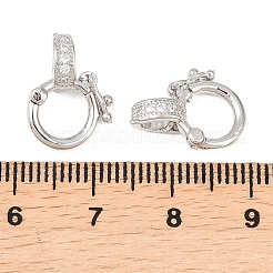 Застежки-твистеры из латуни с микропейвом и прозрачным фианитом&nbsp;KK-L265-01P