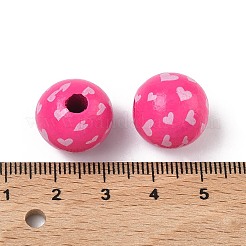 Европейские деревянные бусины ко Дню святого Валентина&nbsp;WOOD-L023-03E