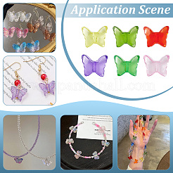 300шт 6 цвета прозрачные акриловые бусины&nbsp;TACR-PH0001-96