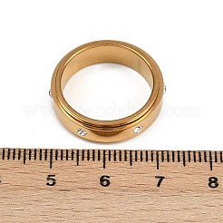 Вращающиеся кольца для пальцев из нержавеющей стали 304 со стразами&nbsp;LS-RJEW-A074-01A-G