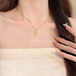 Ожерелья с подвесками из цинкового сплава и смолы подсолнечника&nbsp;FS-WGB950E-01