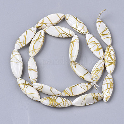 Строковые стеклянные бусины из пресноводных раковин в нитях&nbsp;X-SHEL-T014-008B-06