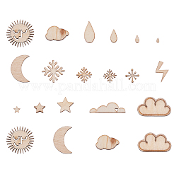 100шт деревянные кабошоны на тему погоды&nbsp;WOOD-CJ0001-33