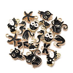 18шт 9 стиля подвески из сплава с эмалью&nbsp;ENAM-FP0002-35