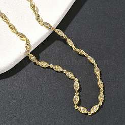 Латунные цепочки с микропаве из прозрачных кубических цирконий&nbsp;NJEW-G183-07G