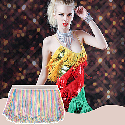 Кружевная лента с бахромой из полиэстера&nbsp;OCOR-WH0078-269C