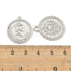 DIY плоские круглые латунные микропаве прозрачные подвески с кубическим цирконием&nbsp;KK-S386-39P