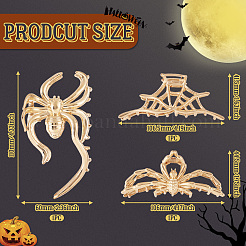 3 шт. 3 стильные заколки-коготки из сплава для волос на Хэллоуин для женщин и девочек&nbsp;AJEW-TA0001-91