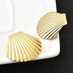 Серьги-гвоздики в форме ракушки из нержавеющей стали 304&nbsp;EJEW-P312-01G