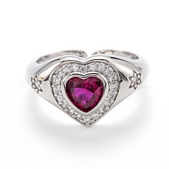 Латунные микро проложить манжеты кольца кубического циркония&nbsp;RJEW-I077-04