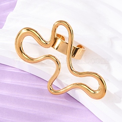 Регулируемые открытые манжеты из нержавеющей стали 304 для женщин&nbsp;RJEW-A064-01G