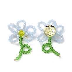 Плетенные кабошоны из стеклянных бусин ручной работы&nbsp;GLAA-C028-01C