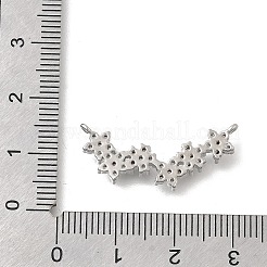 Латунные подвески-соединители с микропаве из прозрачных кубических цирконий в форме цветка&nbsp;KK-D431-072P