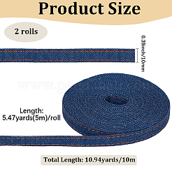 2 комплект лент из джинсовой ткани&nbsp;SRIB-CY0001-27B