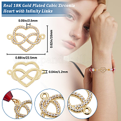 5шт латунь микро паве прозрачный кубический цирконий коннектор подвески&nbsp;KK-CN0002-87