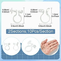 20 шт. 2 стиля пластиковых клипс-сережек-конвертеров&nbsp;KY-FS0001-27