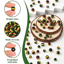 150 шт. 2 стиля ганские ямайские регги полосатые смоляные бусины&nbsp;RESI-YW0005-53