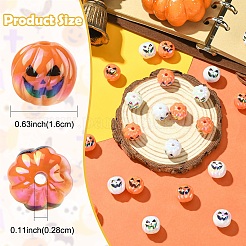 10 шт. 2 цвета акриловые бусины с УФ-покрытием на Хэллоуин&nbsp;OACR-YW0003-61