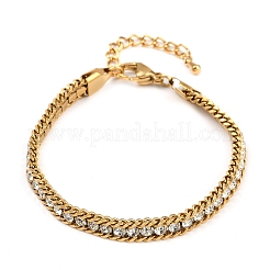 Браслеты из нержавеющей стали 304 с панцирным плетением для женщин&nbsp;BJEW-G747-05G