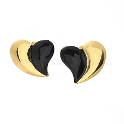 Серьги-гвоздики в форме сердца из нержавеющей стали 304&nbsp;LS-EJEW-A130-01G-01