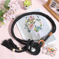 Ручная работа плетение хлопчатобумажная цепь пояса для женщин дамы платье&nbsp;AJEW-WH20017-73D