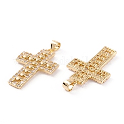 Латунные микропаве прозрачные подвески с фианитом&nbsp;ZIRC-M116-03G