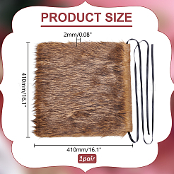 1 пара чехлов на ботинки из полиэстера с имитацией лисьего меха&nbsp;AJEW-WR0003-08B