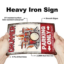 Старинный металлический оловянный знак&nbsp;AJEW-WH0189-467