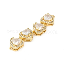 Шармы-соединители из латуни с микропаве из прозрачного кубического циркония&nbsp;KK-G526-17G