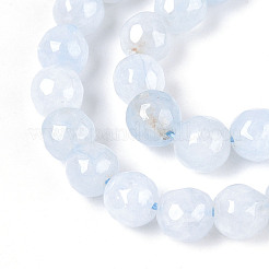 Окрашенные природные белый нефрит бисер пряди&nbsp;G-T139-6mm-60-24