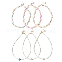 6 шт. 6 стиля ожерелья из синтетических морских звезд бирюзового цвета&nbsp;NJEW-JN05329