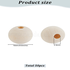 50 шт. натуральные необработанные деревянные бусины&nbsp;WOOD-LP0001-08