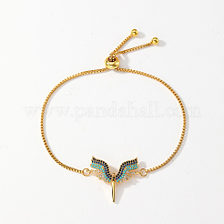 Браслеты-слайдеры с подвесками в виде крыльев богини из латуни с кубическим цирконием для женщин&nbsp;FS4700