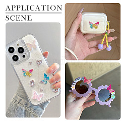 32 шт. 4-х цветные прозрачные кабошоны из смолы в виде бабочек&nbsp;RESI-TA0004-44