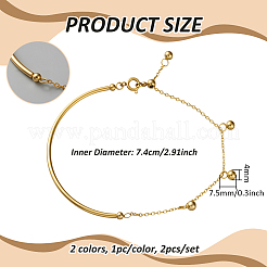 2шт 2-х цветные браслеты из нержавеющей стали с цепочкой&nbsp;BJEW-GO0002-02