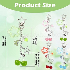 Подвеска из сплава и акрила с цветком вишни&nbsp;HJEW-YW00325-01