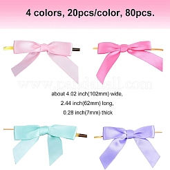 80 шт. 4-х цветные полиэстеровые упаковочные ленты-банты&nbsp;AJEW-GF0003-17