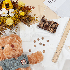 160 шт. 8 стиля 2-дырочных натуральных кокосовых пуговиц&nbsp;BUTT-ME0001-10