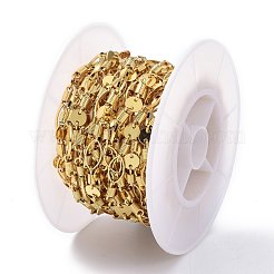 Латунные плоские цепочки с пайетками&nbsp;CHC-D028-07G