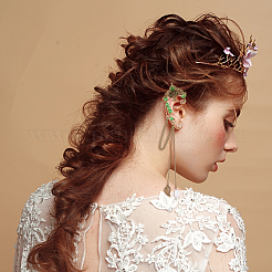 1 пара серег-каффов в форме дерева из сплава&nbsp;EJEW-HS0001-23A