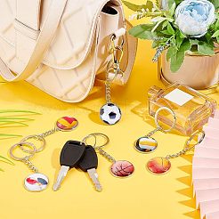 6шт. 6-х стилистический стеклянный кулон-брелок&nbsp;KEYC-OC0001-23