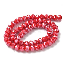 Гальванизировать непрозрачные сплошной цвет стеклянные бусы пряди&nbsp;EGLA-XCP0001-21