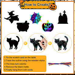 Хэллоуин Радуга скретч-бумага искусство подвеска украшения наборы&nbsp;DIY-WH20013-22