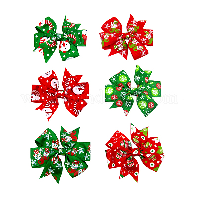 Рождественские grosgrain заколки крокодил OHAR-Q053-M-1