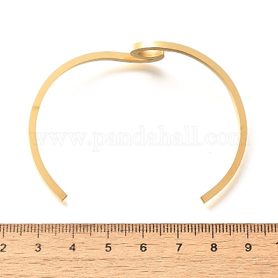 Браслеты-манжеты из нержавеющей стали 304 с ионным покрытием (IP)&nbsp;BJEW-G611-01G-1